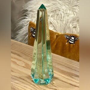 Aqua green obelisk 8”